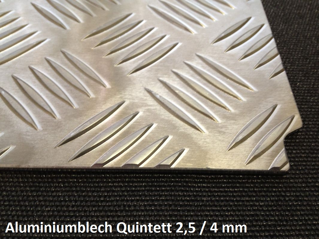 Aluminium Riffelblech duett 2,5/4,0 mm stark - 1,5/2 mm stark