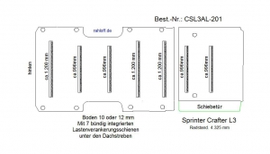 Sprinter Crafter Boden mit Lastenverankerungs- Schienen L3 201
