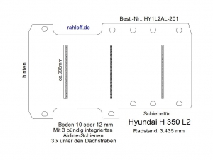 Hyundai H 350 Boden mit 3 Ladungssicherungs- Schienen L2-201