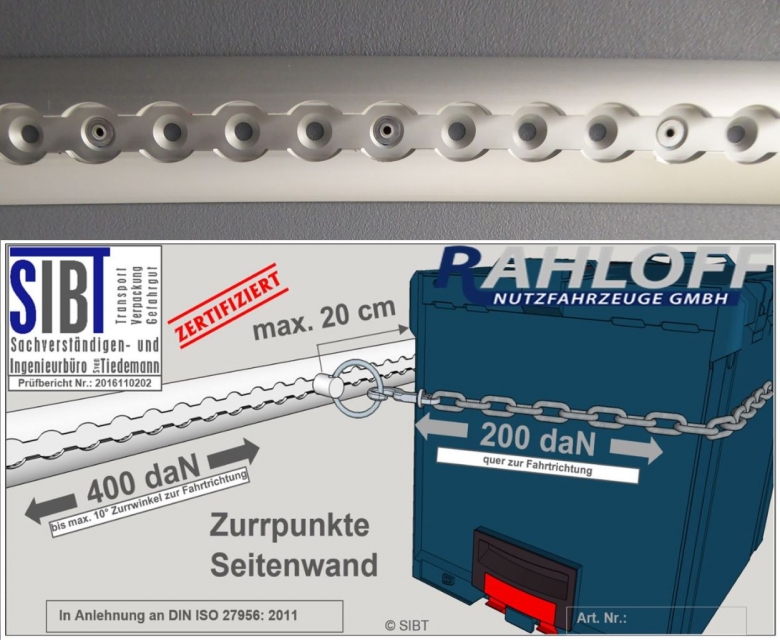 Crafter - MAN TGE Airline-Zurrleisten L5 Mit Zertifizierung DIN ISO 27956: 2011 - bis 200 daN