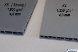 Kunststoff 4 oder 4,8 mm Hohlkammerplatte hellgrau ca. 1.700 x 1.900 mm
